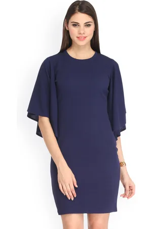 Cation Women Navy Solid Sheath Dress