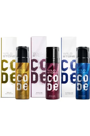 Wild Stone Men Set of 3 Code Long Lasting Body Deodorant 150ml each- Gold+Titanium+Iridium