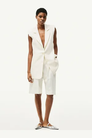H&M Linen-Blend Sleeveless Blazer
