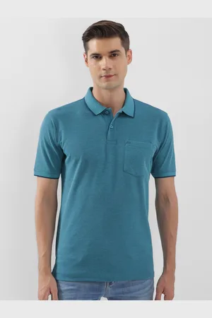 Peter England Polo Collar Short Sleeves Pockets Cotton T-shirt