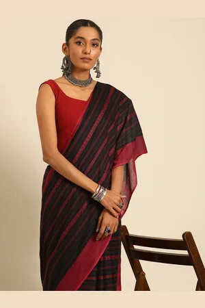 Taavi Striped Pure Cotton Taant Saree