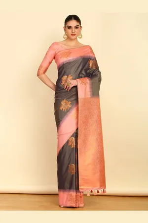 Soch Floral Woven Design Zari Fusion Saree