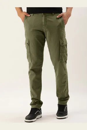 IVOC Men Slim Fit Pure Cotton Cargos Trousers