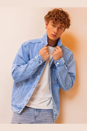 Beyoung Spread Collar Washed Denim Jacket