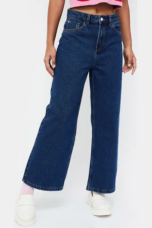 Lifestyle Women Wide Leg Pure Cotton Jeans