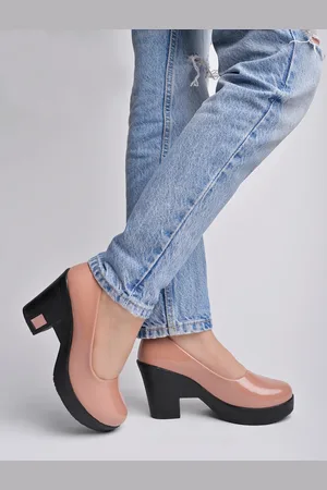 Shoetopia Textured Block Heel Pumps
