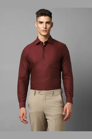 Louis Philippe Men Maroon Formal Shirt