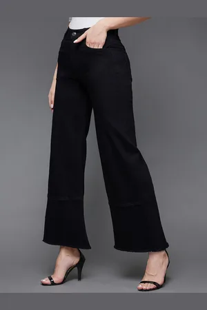 Miss Chase Women Wide Leg High-Rise Clean Look Stretchable Jeans