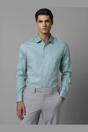 Louis Philippe Men Blue Opaque Printed Formal Shirt