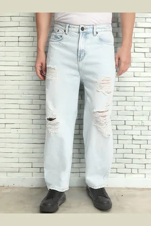 Bene Kleed Men Baggy Fit Highly Distressed Heavy Fade Pure Cotton Jeans