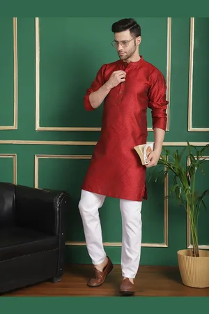 Anouk Abstract Mandarin Collar Long Sleeves Pathani Kurta