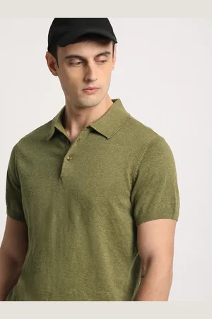 The Bear House Men Solid Regular Fit Cotton Polo Collar T-Shirt
