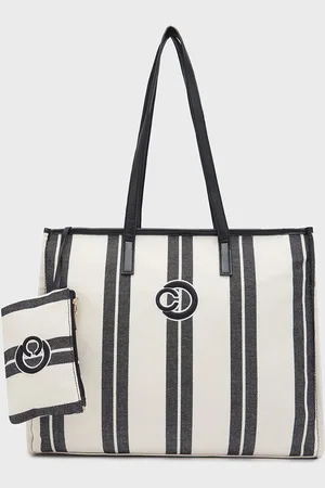 Caprese Colourblocked Oversized Shopper Tote Bag with Tasselled