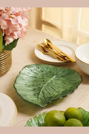 Pure Home and Living Green Textured Glass Food Platter
