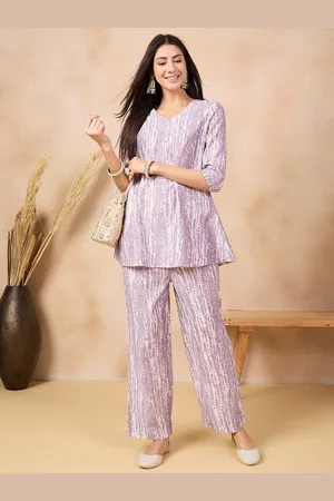 Anouk Floral Printed V-Neck Tunic With Palazzo