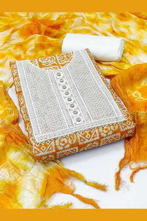 Kalini Ethnic Motifs Printed Pure Cotton Unstitched Dress Material