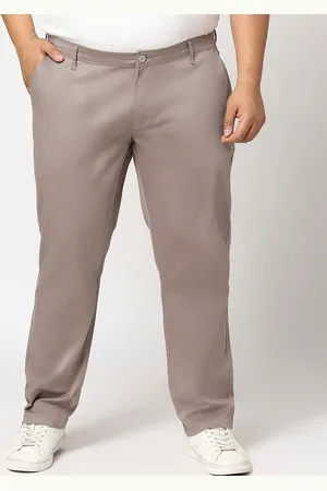 HJ HASASI Men Plus Size Relaxed Fit Mid-Rise Trousers