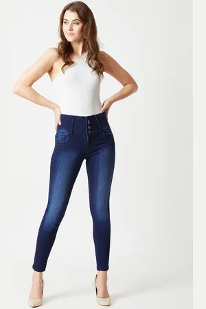 Chemistry Women Skinny Fit High Rise Cropped Length Stretchable High Waist Denim Jeans
