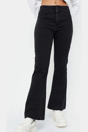 Lifestyle Women Bootcut Mid-Rise Dark Shade Clean Look Cotton Jeans