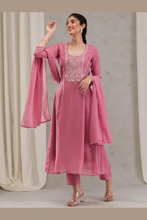 Koskii Women Ethnic Motifs Yoke Design Regular Thread Work Kurta with Salwar & With Dupatta