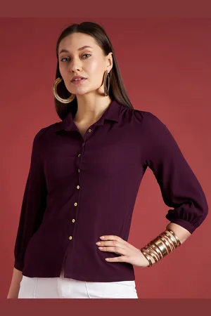 all about you Cuffed Sleeves Shirt Style Top