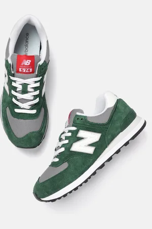 New Balance Men Woven Design & Colourblocked 574 Sneakers
