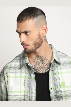 The Bear House Men Checkered Relaxed Fit Shacket