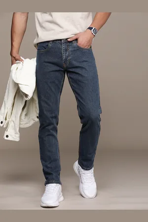 WROGN Men Straight Fit Mid-Rise Light Fade Stretchable Jeans