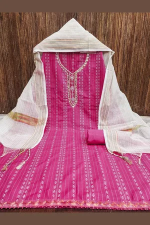 Kalini Ethnic Motifs Embellished Beads and Stones Unstitched Dress Material