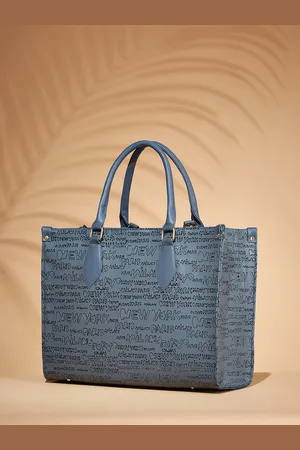 Mast & Harbour Grey Typography Printed Oversized Structured Tote Bag