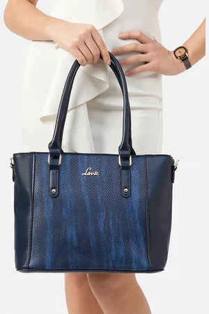 LAVIE Horse Navy Blue Textured Tote Bag