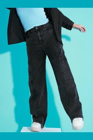 Sassafras Girls Relaxed Fit High-Rise Highly Distressed Stretchable Jeans