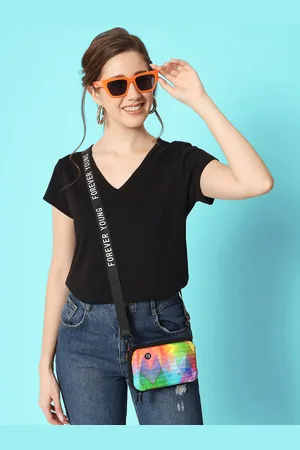 CHARMGAL Women V-Neck Short Sleeves Loose T-shirt