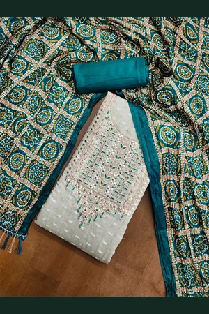 Kalini Floral Embroidered Sequinned Unstitched Dress Material