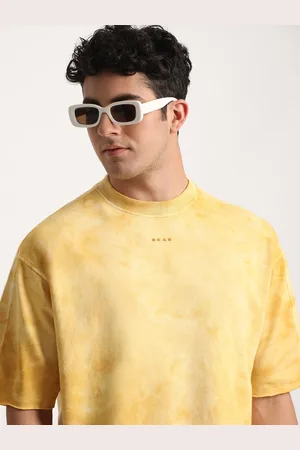 The Bear House Men Tie & Dye Loose Fit Cotton Round Neck T-Shirt