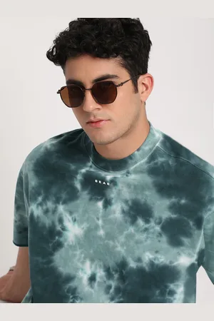 The Bear House Men Tie and Dye Loose Fit Cotton Round Neck T-Shirt