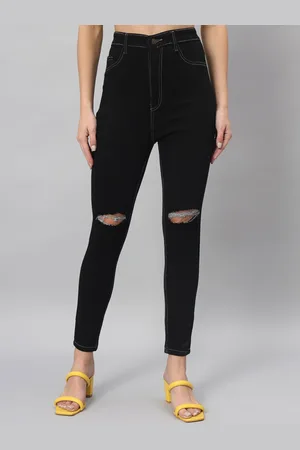 BAESD Women Skinny Fit High-Rise Mildly Distressed Stretchable Jeans