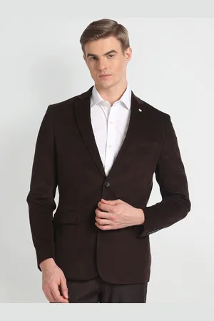 Arrow Slim-Fit Corduroy Notched Lapel Collar Single Breasted Formal Blazer