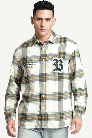 Blue Buddha Comfort Tartan Checks Spread Collar Cotton Casual Shirt