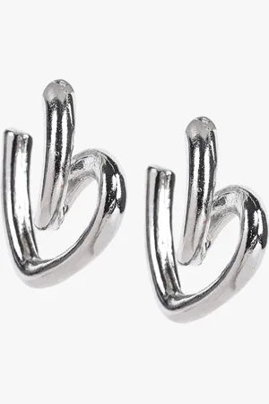 Kazo Silver Plated Twisted Heart Drop Earrings