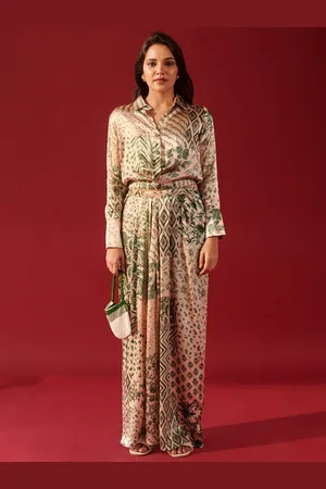 Ambraee Ethnic Printed Shirt With Palazzo