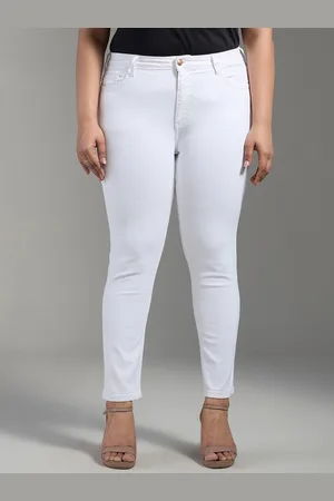 20Dresses Women Plus Size White SS24 ELPP Jeans Skinny Fit Mid-Rise Stretchable Jeans