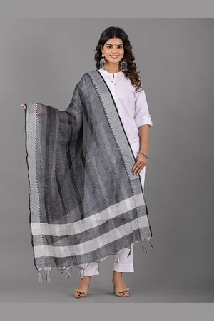 Apratim Striped Tasseled Dupatta