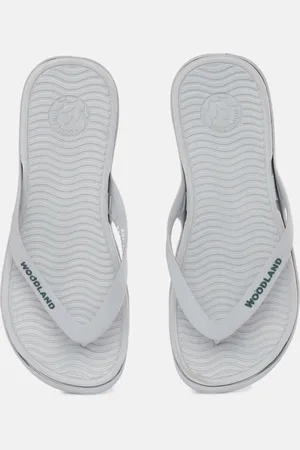 Woodland Men Printed & Textured Rubber Thong Flip-Flops