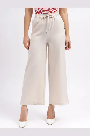 Elle Women Mid Rise Parallel Trousers