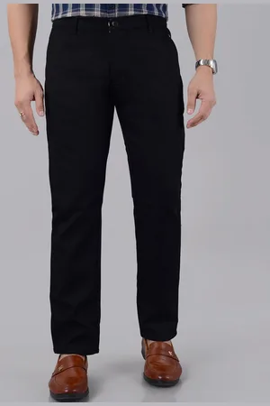 villain Men Smart Slim Fit Wrinkle Free Cotton Chinos Trousers