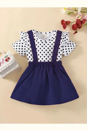 BAESD Girls Short Sleeves Round Neck Printed T-shirt with Skirt