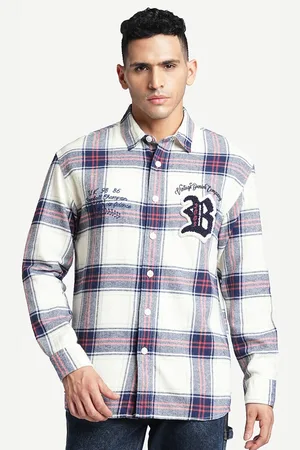 Blue Buddha Comfort Tartan Checks Spread Collar Cotton Casual Shirt