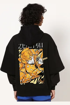 Bewakoof DC Merchandise Graphic Printed Hooded Oversized Pullover Sweatshirt