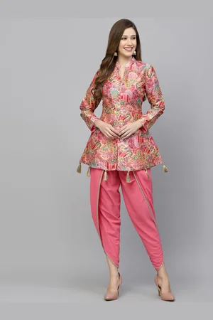 Get Glamr Women Paisley Printed Regular Kurti with Dhoti Pants